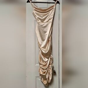 Elegant Cream Satin Dress